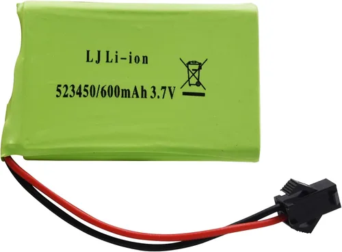 Vista 5 de Blomiky Paquete de 2 baterías recargables de litio de 3.7 V 600 mAh y 2 cables de carga USB compatibles con algunos robots de control remoto batería