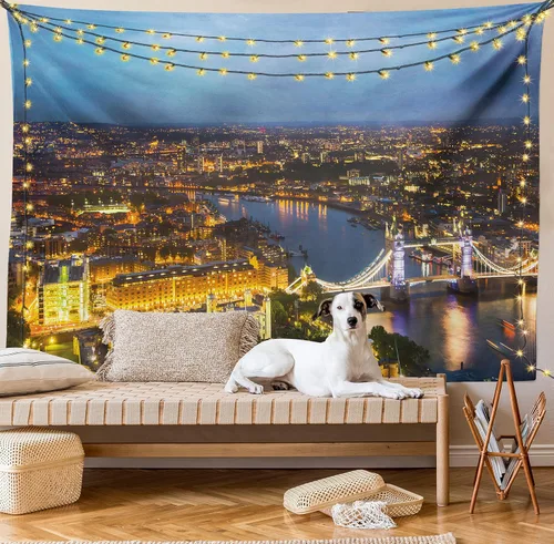 Vista 36 de Ambesonne Tapiz de arte afro, hombre negro fuerte con una corona de trazos impresión de pintura moderna, decoración de tela para colgar en la pared
