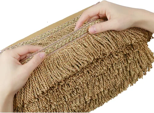 Vista 19 de Cortina de flecos de lingotes de 5 yardas/2.5 pulgadas, adornos de tela con flecos para el hogar, accesorios de costura para manualidades, ropa