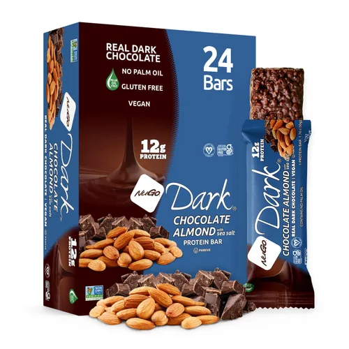 Vista 27 de NuGo Dark, caja variada de muestra, barra de proteínas veganas de 0.47-0.31 onzas, sin gluten, 12 CT