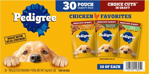 Vista 16 de Pedigree Choice Cuts - Bolsa de comida húmeda para perros, favoritos de carne de res, 3.5 onzas, 30