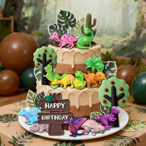 Vista 5 de Decoración de dinosaurio para tartas de cumpleaños