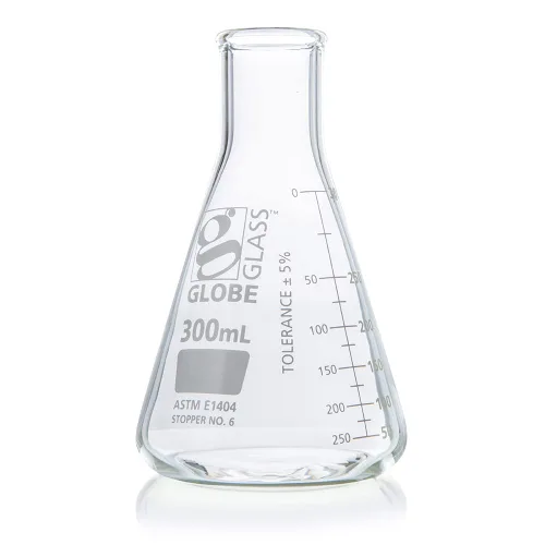 Vista 7 de Erlenmeyer - Frasco de vidrio, 0.8 fl oz, boca estrecha, graduaciones dobles, vidrio de borosilicato 3.3, ASTM E1404, 12/caja
