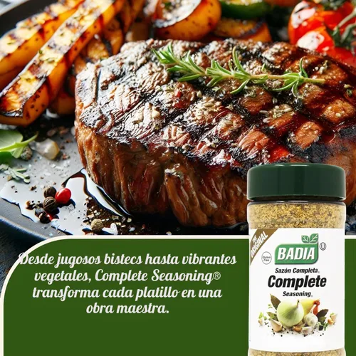 Vista 4 de Badia Condimento completo, 6 onzas – Mezcla de especias multiusos de ajo, cebolla, sal, pimienta, hierbas y especias – Savory Signature Blend