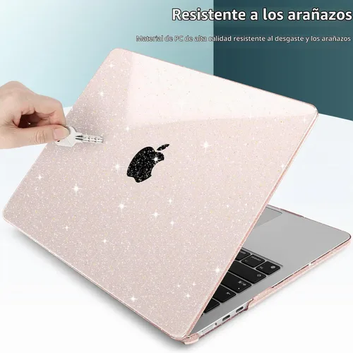 Vista 7 de DONGKE - Funda con purpurina para MacBook Air de 15 pulgadas M5 M4 M3 M2 Brillante Starlight