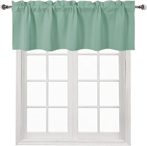 Vista 30 de DWCN Cenefa para ventana de cocina, con bolsillo para barra, para ventana, sala de estar/sótano, 36 x 16 pulgadas de largo, 1 panel, beige
