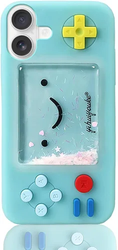 Vista 10 de UnnFiko - Funda Squishy 3D estilo dibujos animados compatible con iPhone 6 / iPhone 6s, diseño de estrellas líquidas creativas, divertida, blanda