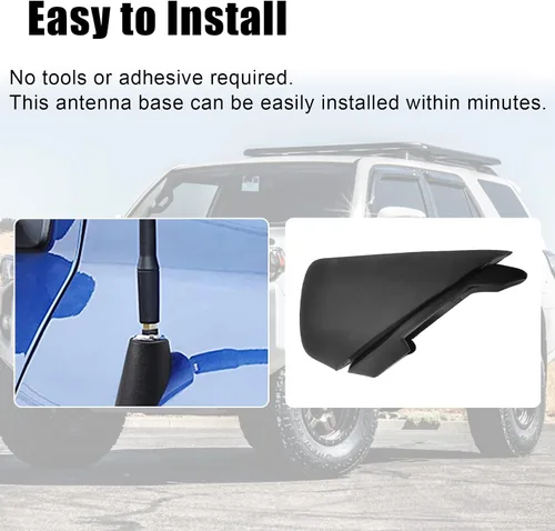Vista 6 de Base de adaptador de goma para adorno de antena compatible con Toyota 4Runner 2010 2011 2012 2013 Reemplazar 86392-35040 antena de radio manual