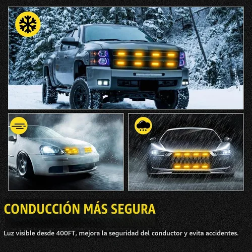 Vista 4 de Panel de control de luces estroboscópicas LED para rejilla, 20 modos intermitentes, montaje en superficie, 12 LED, impermeable, mini barra de luz