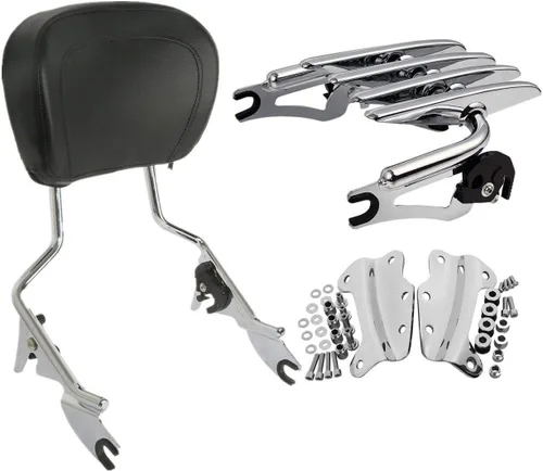 Vista 10 de TCMT Respaldo Desmontable para Pasajero Sissy Bar con Kits de Hardware de Acoplamiento de 4 Puntos Compatible con Harley Touring 2009-2013