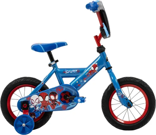 Vista 11 de Huffy Disney and Marvel 12/16 Inch Boys Bikes, Multiple Color Options Azul Spidey y sus increíbles amigos
