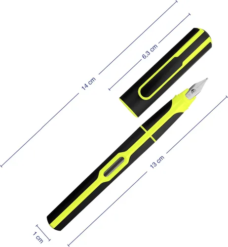 Vista 3 de Pelikan Pluma estilográfica 939850, estilo neón, primavera M, amarillo