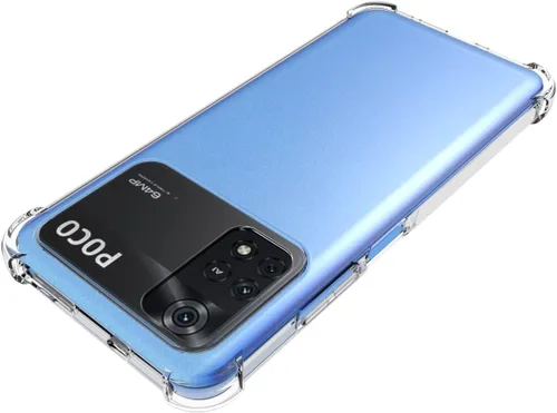 Vista 3 de USTIYA Caso para xiaomi poco m4 pro (no para 5G) transparente TPU cuatro esquinas cubierta protectora transparente suave funda