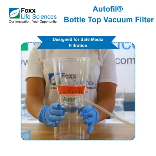 Vista 5 de Foxx Life Sciences Paquete de 24 filtros de vacío desechables Estériles Autofil con membrana PES esterilizante, 16.9 fl oz