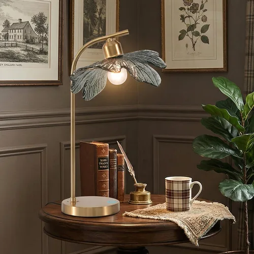 Vista 11 de Lámparas de mesa de cristal de mediados de siglo, moderna lámpara de mesa dorada, lámpara de escritorio, lámpara de mesa alta, lámpara de mesita