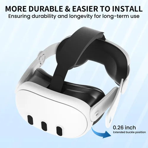 Vista 7 de Head Strap for Meta Oculus Quest 3 - Comfortable Memory Foam Padding, VR Accessories for Meta Quest 3 VR Set, 2023 Release VR Head Strap for