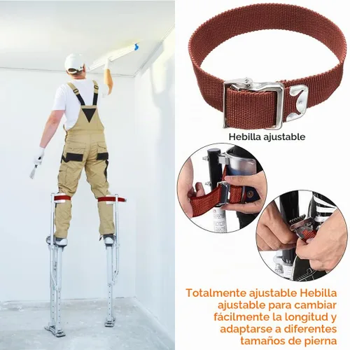 Vista 7 de Paquete de 2 piezas de repuesto para pilotes de yeso, almohadillas cómodas acolchadas protectoras para paneles de yeso, correas ajustables de nailon