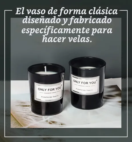 Vista 4 de Aroparc Paquete de 12 tarros de vela negros de 10 onzas con tapas, recipiente a granel para hacer suministros, color negro brillante