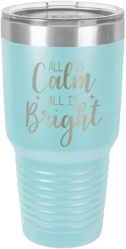 Vista 13 de Chirstmas Taza de viaje de acero con recubrimiento de polvo grabado con láser, con grabado de 30 oz, sin BPA, para mantener tu bebida fría