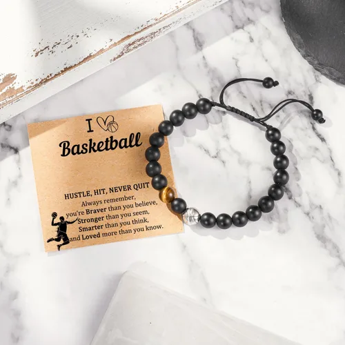 Vista 4 de Pulsera de béisbol, fútbol, baloncesto, hockey, golf, fútbol, regalos para niños y hombres
