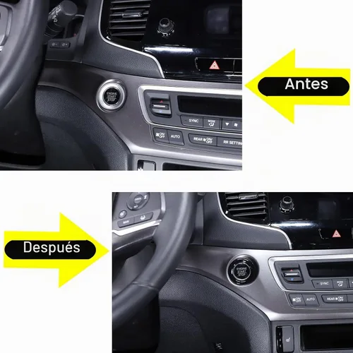 Vista 4 de Marco del botón del interruptor de arranque del motor para Honda Pilot 2016-2022/Ridgeline 2017-2023/Passport 2019-2023, material ABS, adhesivo