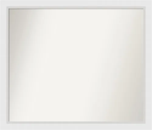 Vista 400 de Amanti Art Espejo de baño blanco para sobre el fregadero, 24 x 26 pulgadas, espejo rectangular blanco y blanco, marco de madera contemporáneo