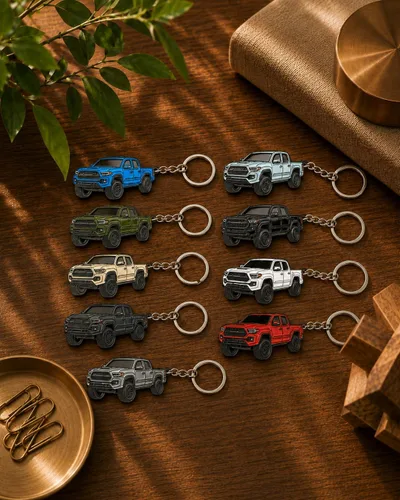 Vista 6 de Llavero Tacoma – Accesorios Tacoma 2016-2022 mods 2023 2024 Cool Key Chain Fob Cover 3ª generación Toy Truck