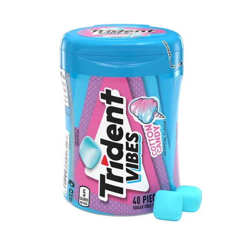 Vista 23 de Trident Vibes SOUR PATCH KIDS Redberry - Goma de mascar sin azúcar, botella de 40 piezas (paquete de 2)