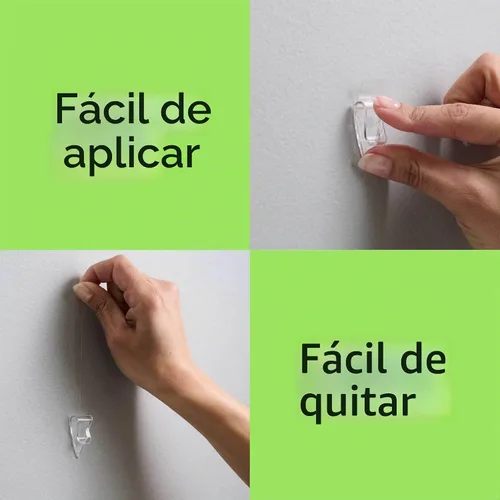 Vista 4 de FrogTape reMOVEables - Mini ganchos adhesivos para colgar, 18 ganchos transparentes y 24 tiras adhesivas, clips de interior sin daños para luces