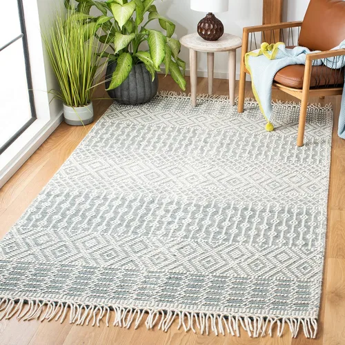 Vista 29 de SAFAVIEH Natura Collection - Alfombra decorativa de 2 x 3 pies, color marfil, con flecos de lana marroquí bohemia, hecha a mano, ideal para zonas