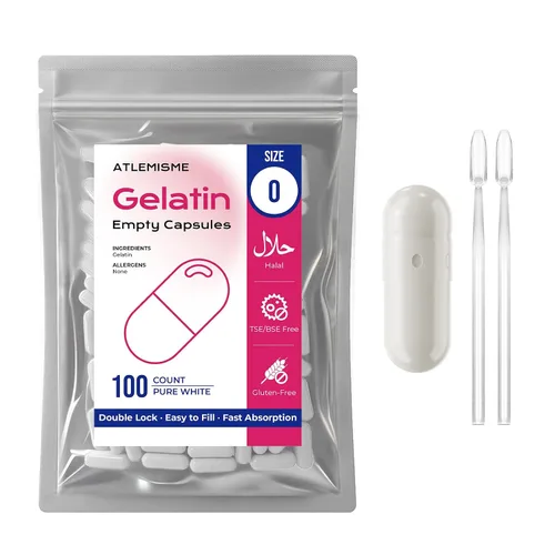 Vista 7 de Blue Size 0 Cápsulas vacías de gelatina (100 unidades) – Cápsulas de gel de relleno de bricolaje con 2 cucharas de relleno para cápsula (azul)