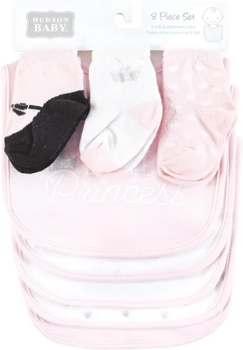 Vista 218 de Hudson Baby Conjunto de babero y calcetines unisex de algodón para bebé