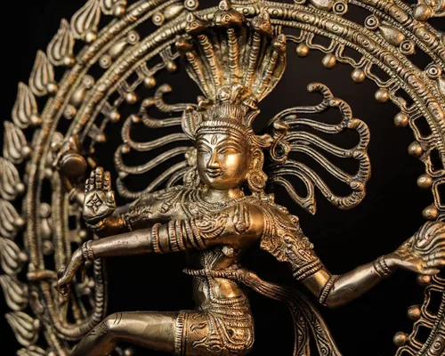 Vista 8 de SHIVAJIARTS Dancing Shiva Nataraja Estatua grande, estatua de Shiva Natraj bailarín, escultura de latón de 22.0 in, escultura de señor Shiva