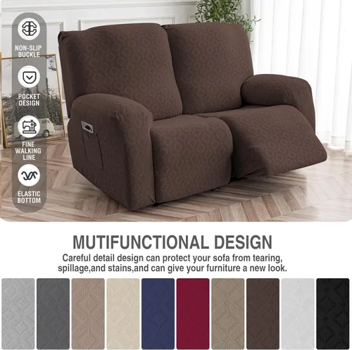 Vista 68 de Gennia Funda Impermeable para Silla Reclinable, Fundas Elásticas para Sofá Reclinable con Bolsillos, Fundas Lavables para Silla Reclinable Lazy Boy