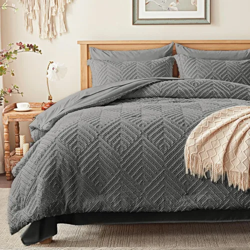 Vista 11 de Zzlpp Juego de edredón individual de 5 piezas, ropa de cama beige en una 01 - Beige