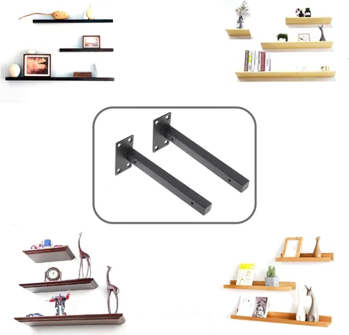Vista 6 de Soportes de estante resistentes, soportes flotantes para estantes, estantes decorativos montados en la pared, soporte para colgar en la pared