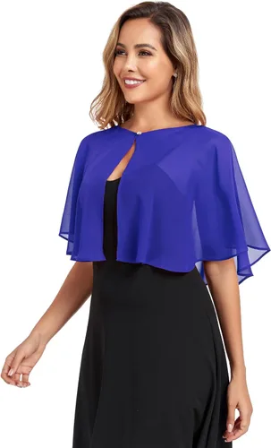 Vista 8 de TONGFANTFL Capelets de gasa para mujer, chal para vestido de noche Verde (Baby Green)