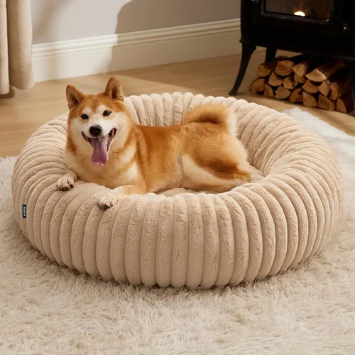 Vista 21 de Bedsure ComfyFleece® Donut - Cama para perros pequeños con funda extraíble lavable