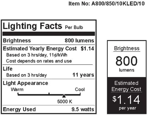 Vista 3 de BOMBILLA LED A19 DÍA 10W