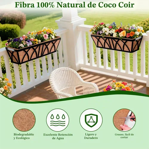 Vista 3 de Halatool Paquete de 2 forros de coco de 24 pulgadas de repuesto