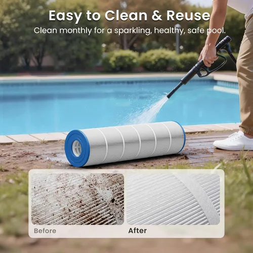 Vista 7 de Future Way Cartuchos de filtro de piscina CV340 de repuesto para Jandy CL340, CV340, reemplazo Pleatco PJAN85, Jandy R0554500, Unicel C-7459, Filbur