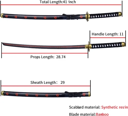 Vista 2 de Anime Sword 41 inch,Zorowado ichimonjiAnime Original Texture,for Role-Playing and Collection, with One Display Stand