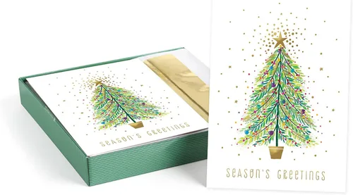 Vista 17 de Between The Branches Tarjetas Navideñas con Lámina Dorada / 16 Tarjetas de Navidad en Caja con Sobres Forrados de Lámina / 5 5/8" x 7 7/8" Tarjetas