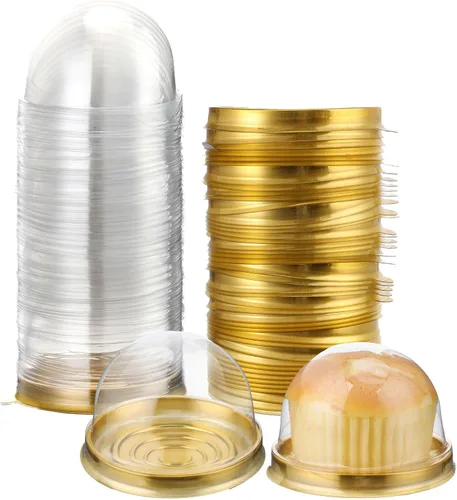 Vista 9 de Patelai Mini recipiente de plástico transparente para magdalenas, mini caja para magdalenas, cúpula para magdalenas, caja de un solo recipiente