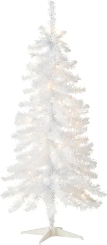 Vista 7 de árbol de Navidad, de 4 pies, con hojas de espumillón azules, soporte plástico y 70 luces claras (TT33-304-40), de National Tree