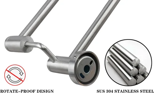 Vista 5 de TocTen Barra Doble para Toallas de Baño - Toallero de Acero Inoxidable SUS304 Reforzado para Baño, Accesorios de Baño Barra Doble para Toallas