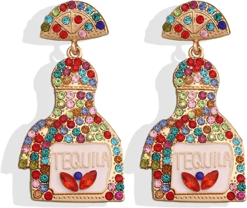 Vista 11 de Regalos de tequila para mujer, aretes de Margarita, aretes de tequila, aretes de vacaciones para mujer, aretes de champán para mujer, regalos