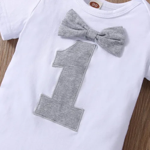 Vista 6 de vivifayee Conjunto de pantalones y tirantes para bebé niño de un primer cumpleaños