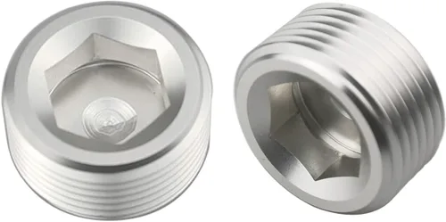 Vista 8 de Aluminio 1 "1 pulgada NPT rosca macho Allen cabeza enchufe enchufe de tubería, negro, paquete de 2