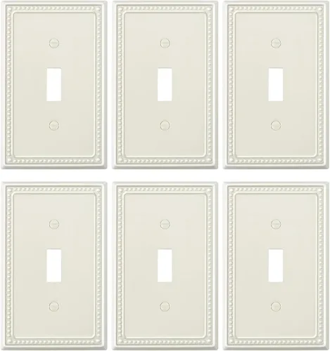 Vista 132 de Paquete de 2 cubiertas de placa de interruptor de luz de doble palanca, cubiertas decorativas de placa de doble interruptor Pearls, placa de pared